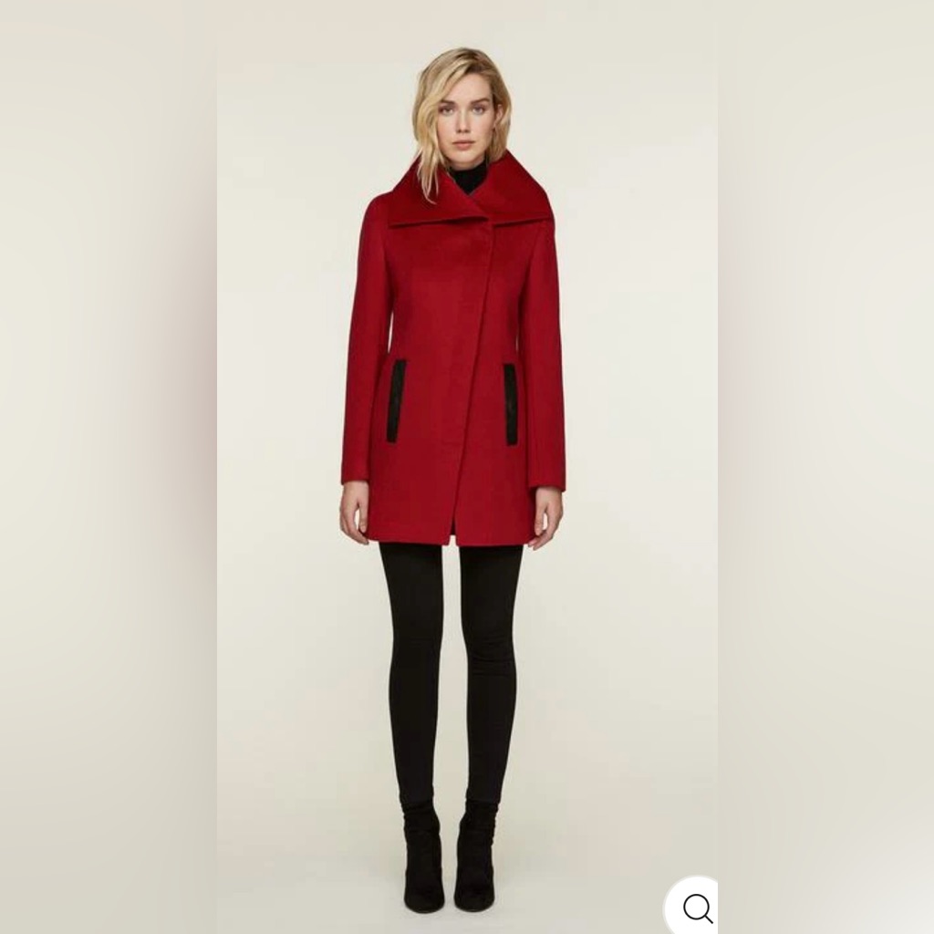 Soia & Kyo - Jenna Slim-Fit Wool Coat In Crimson Size Medium